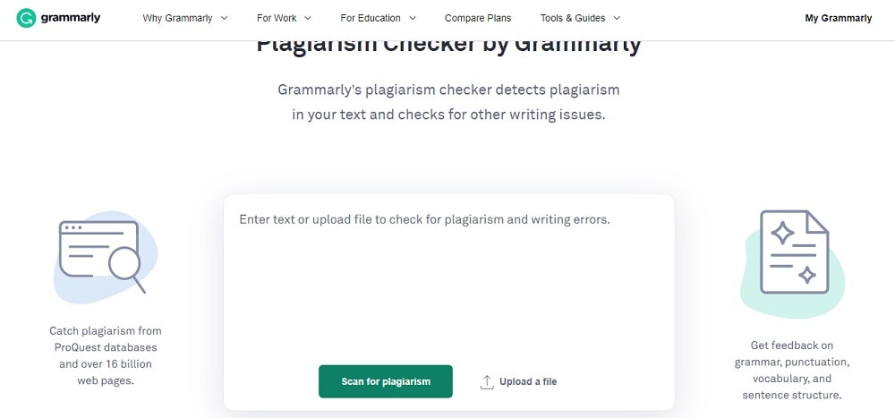 Grammarly plagiarism checker